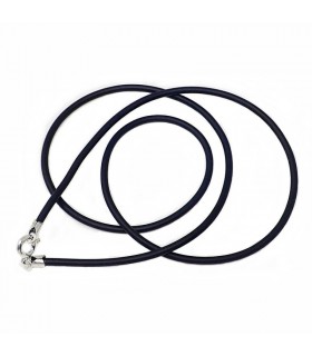 CADENA DE CAUCHO PLATA 40CM