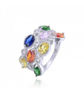 ANILLOS PLATA COLORES MULTICOLOR