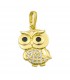COLGANTE BUHO CIRCONITAS ORO 18KTES