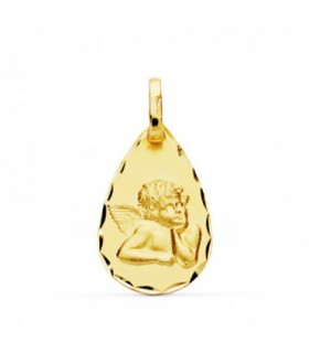 MEDALLA ANGEL DE LA GUARDA ORO GOTA
