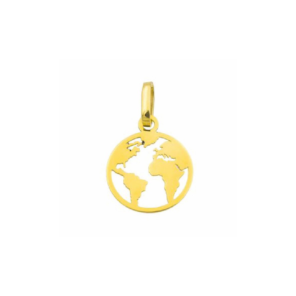 PRIORITY Colgante Bola Mundo de Oro 18K Colgante Mapamundi Colgante de Oro para Mujer Colgante para niña Colgante Mapamundi Oro Colgante para Mujer Colgante de Oro 