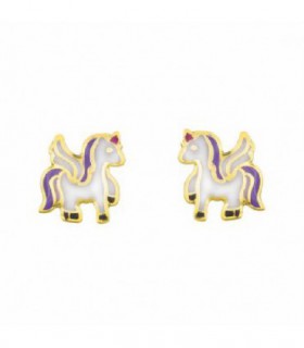 PENDIENTES ORO UNICORNIO PIES
