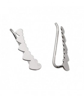 PENDIENTE PLATA TREPADOR CORAZON APLASTA