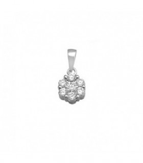 COLGANTE FLOR PLATA PIEDRAS