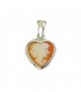 COLGANTE CAMAFEO CORAZÓN PLATA
