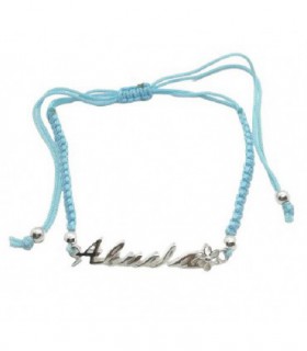 PULSERA DE PLATA MACRAME ABUELA FLOR