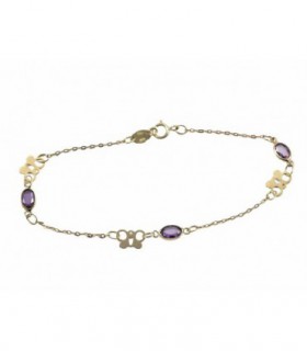 PULSERA ORO 9KTES MARIPOSA PIED COLORES