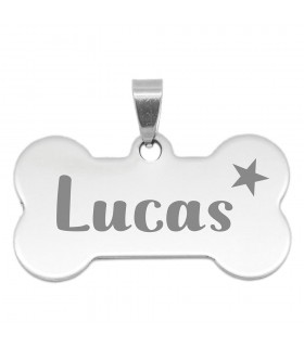 CHAPA PERROS NOMBRE HUESO ESTRELLA