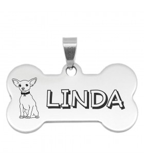 CHAPA PERROS NOMBRE HUESO CHIHUAHUA