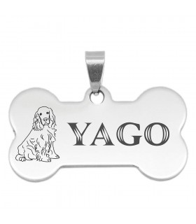 CHAPA PERROS NOMBRE HUESO COQUER