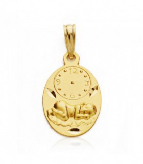 MEDALLA NIÑO HORA OVAL ORO 9 KTS
