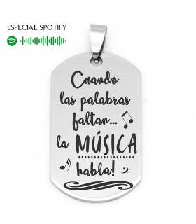 COLGANTE SPOTIFY ACERO RECTANGULAR LA MÚSICA HABLA