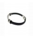 PULSERA SPOTIFY ACERO Y CUERO PESPUNTES