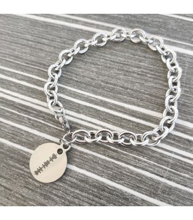 PULSERA SPOTIFY CHAPA REDONDA ACERO 100% PERSONALIZADO