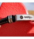 PULSERA SPOTIFY ACERO Y CUERO PESPUNTES