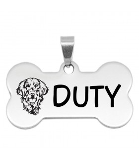 CHAPA PERROS NOMBRE HUESO GOLDEN