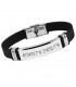 PULSERA COORDENADAS CUERO Y ACERO DETALLE