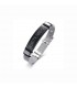 PULSERA COORDENADAS MALLA Y ACERO NEGRO