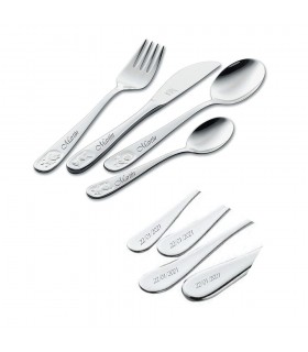 CUBIERTO ANIMALES BINO 4PZAS GRABADOS