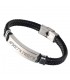 PULSERA COORDENADAS ACERO Y CUERO TRENZADA DOBLE
