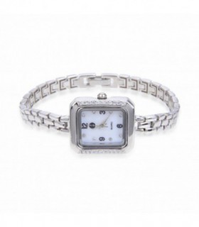 RELOJ DE PLATA CUADRADO CIRCONITAS