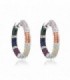 Pendientes Aro de Plata de Ley 925 con Piedras de Colores - Diseño Exclusivo
