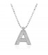 Gargantilla de plata 925 con letra y circonitas - Disponible en 'A' y 'M'